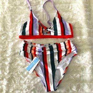 High Waisted swim suit 2-pc Cheeky